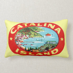Vintage Catalina Island California Lumbar Cushion