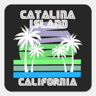 Vintage Catalina Island California Square Sticker