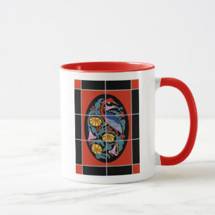 Vintage Catalina Island Fantasy Crane Tile Design Mug