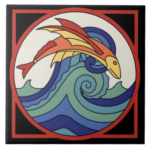 Vintage Catalina Island Flying Fish Tile