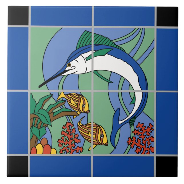 Vintage Catalina Island Marlin Tile (Front)