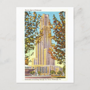 Vintage Cathedral of Learning in Pittsburgh, Penn. Postcard