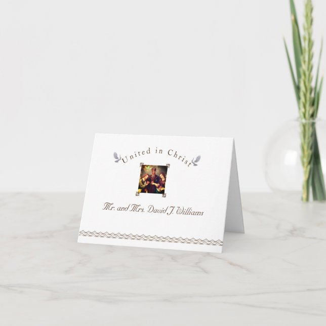Vintage Catholic Folded Thank You Card (Front)
