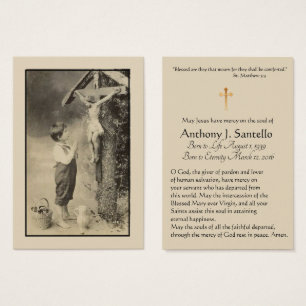 Vintage Catholic Funeral Prayer Holy Card