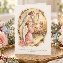 Vintage Catholic Nativitiy Angels Scripture
