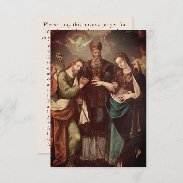 Vintage Catholic Personalised Wedding Prayer Card (Front/Back)