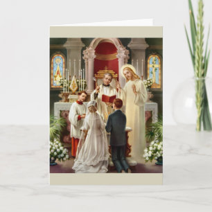 Vintage Catholic Wedding Card