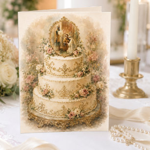 Vintage Catholic wedding Congratulations Card