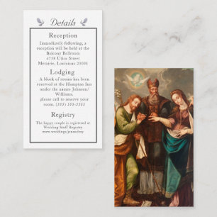 Vintage Catholic Wedding Details Card