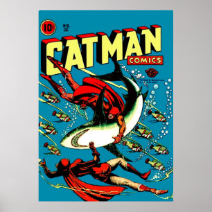 Vintage Catman Comic Book Cover no 32  Poster