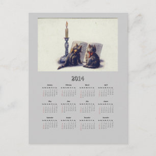 Vintage Cats 2014 Calendar Postcard