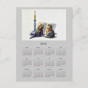 Vintage Cats 2016 Calendar Postcard
