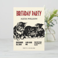 Vintage cats birthday