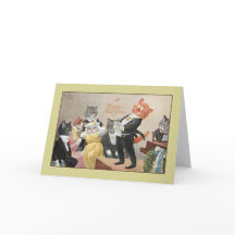 Vintage Cats Holiday Greeting Card, Arthur Thiele