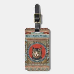 Vintage Cat's Life for Kitty Cat Classic Luggage Tag