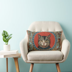 Vintage Cat's Life for Kitty Cat Classic Victorian Lumbar Cushion