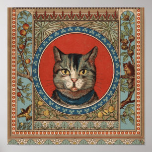 Vintage Cat's Life for Kitty Cat Classic Victorian Poster
