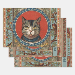 Vintage Cat's Life for Kitty Cat Classic Victorian Wrapping Paper Sheet