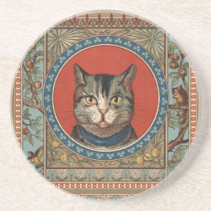 Vintage Cat's Life for Kitty Lovers Coaster