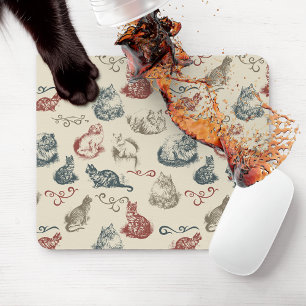 Vintage Cats Mouse Pad