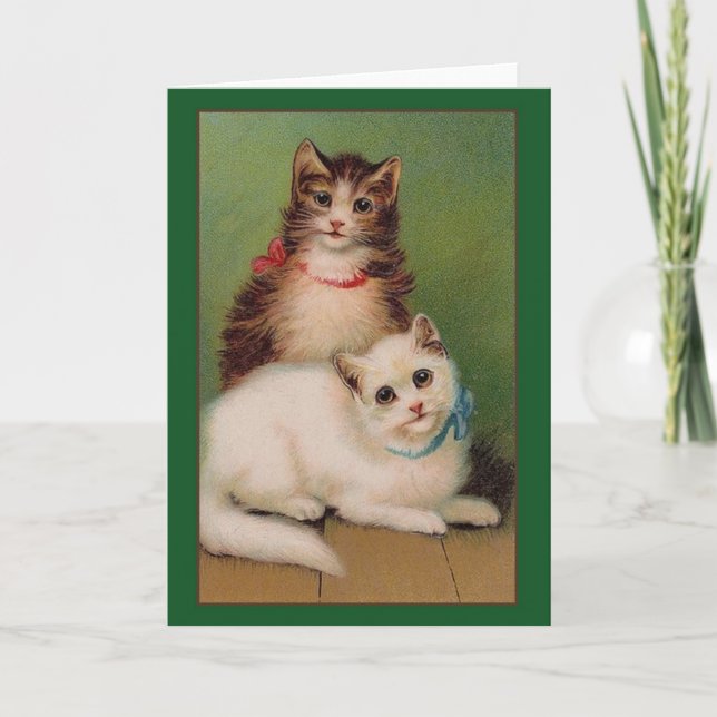 Vintage Cats Note Card (Front)