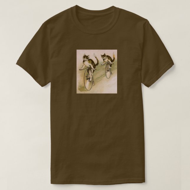 Vintage Cats on Bikes T-Shirt (Design Front)