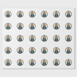 Vintage Cats on Ocean Liner Ship Art Shirt Design_ Wrapping Paper