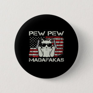 Vintage Cats Pew Pew Madafakas Usa Funny Cat Lover 6 Cm Round Badge