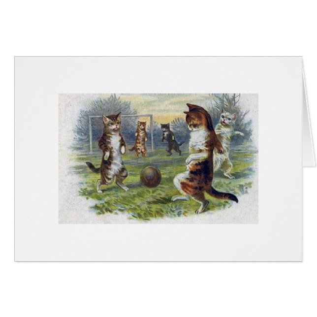 Vintage - Cats Playing Soccer, (Front Horizontal)