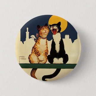 Vintage Cats Singing, Funny and Silly Animals 6 Cm Round Badge