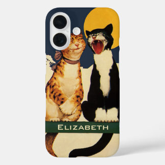 Vintage Cats Singing, Funny and Silly Animals iPhone 16 Case
