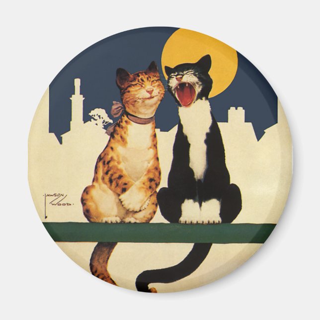 Vintage Cats Singing, Funny and Silly Animals Magnet (Front)