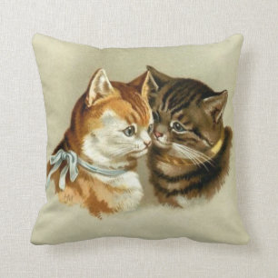Vintage Cats Throw Pillow