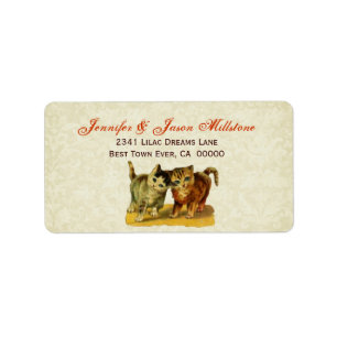 Vintage Cats Wedding Label