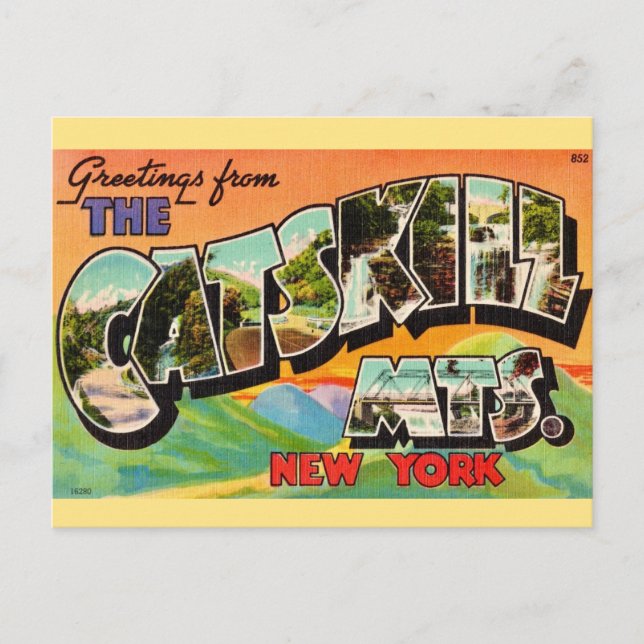 Vintage Catskill Mountains Greetings Postcard (Front)