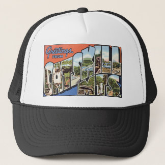 Vintage Catskill Mountains Postcard Trucker Hat