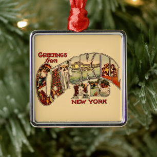 Vintage Catskill Mtns Metal Tree Decoration