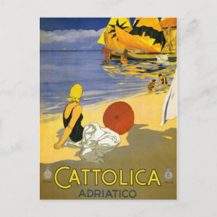 Vintage Cattolica Italian Travel Art Postcard