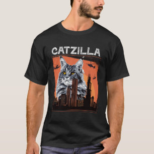 Vintage Catzilla, Funny Kitten, Cat, Rentro Long S T-Shirt