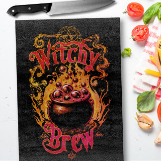Vintage Cauldron Halloween Treat Retro Witch Board