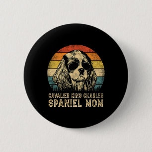 Vintage Cavalier King Charles Spaniel Mum Dog Moth 6 Cm Round Badge