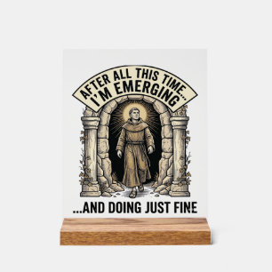 Vintage Cave Humour Engraving Graphic Shirt Design Acrylic Sign