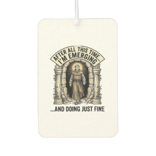 Vintage Cave Humour Engraving Graphic Shirt Design Car Air Freshener
