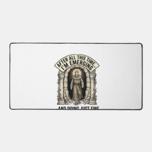 Vintage Cave Humour Engraving Graphic Shirt Design Desk Mat