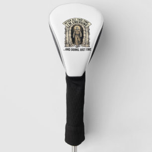 Vintage Cave Humour Engraving Graphic Shirt Design Golf Head Cover