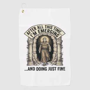 Vintage Cave Humour Engraving Graphic Shirt Design Golf Towel