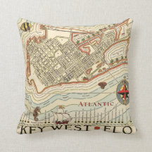 Vintage Cayo Hueso Throw Pillow