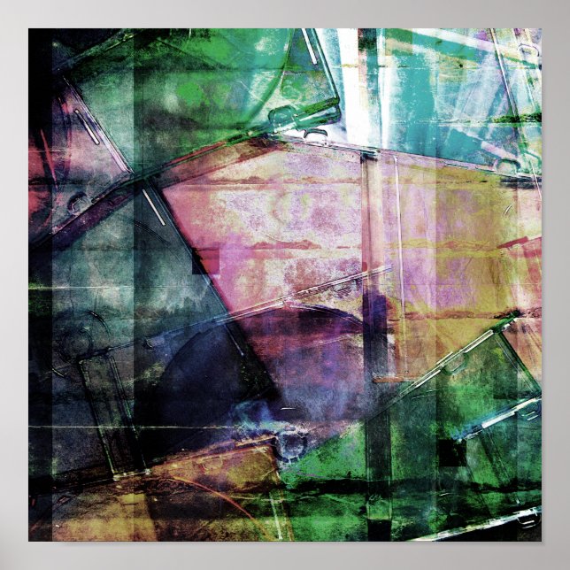 Vintage CD Cases Collage Poster (Front)