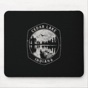 Vintage Cedar Lake Indiana Outdoors Vacation Mouse Pad