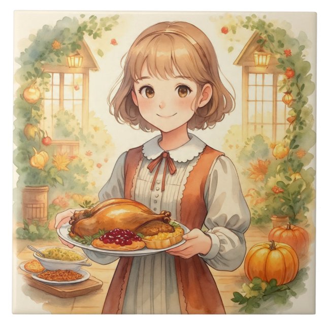 Vintage,Celebrating the Harvest Season Tile (Front)